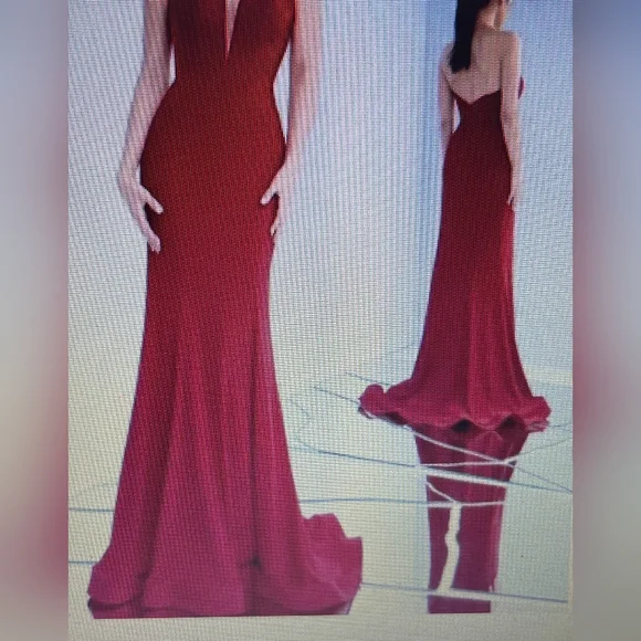 Size 12 NWT Red Mac Duggal Bustier Evening Gown - Picture 5 of 8